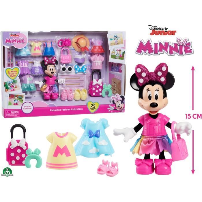 Minnie, Figurine Fashion articulée 15 cm, 14 pieces , Theme Sweet