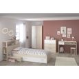 PARISOT Chambre enfant complète - Tête de lit + lit + commode + armoire + bureau - contemporain - Décor acacia clair et blanc --1