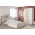PARISOT Chambre enfant complète - Tête de lit + lit + armoire - Style contemporain - Décor acacia clair et blanc - CHARLEMAGNE-0