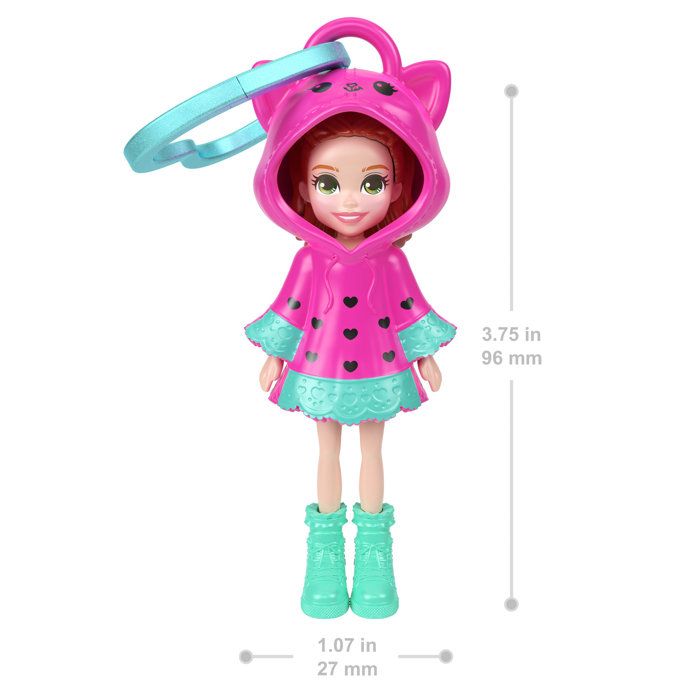 JKC64 Poupée mini 3 Polly Pocket porte clés cœur