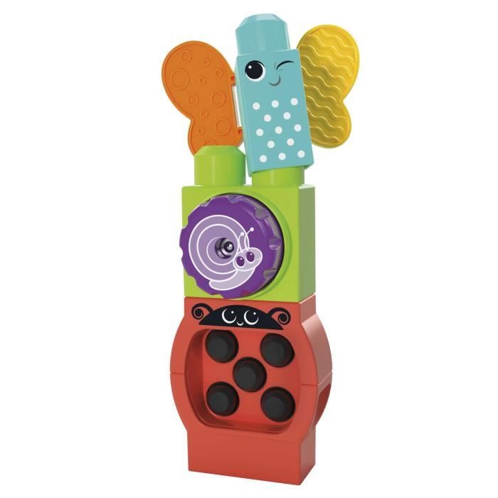 Mega Bloks Coffret Sensoriel Train Chenille – 30 Gros Blocs – Blocs Formes Spéciales – Dès 1 à 3 Ans – Compatibles – HKN44