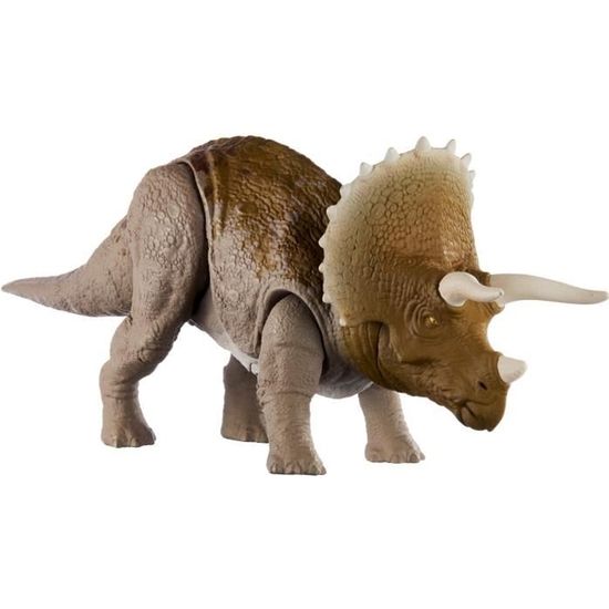 Figurine dinosaure Triceratops - JURASSIC WORLD - Dino Sonores - Fonction d’attaque mécanique