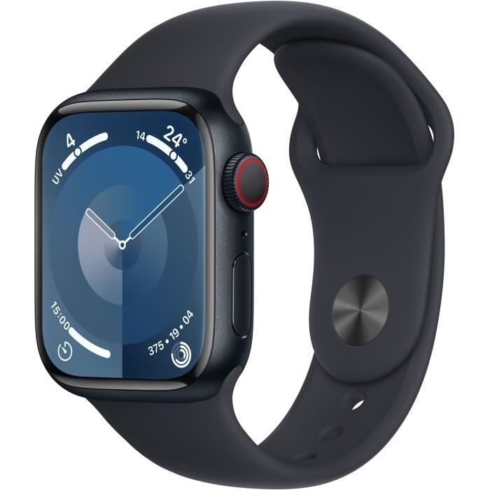 Apple Watch Series 9 GPS + Cellular - 41mm - Boîtier Midnight Aluminium - Bracelet Midnight Sport Ba