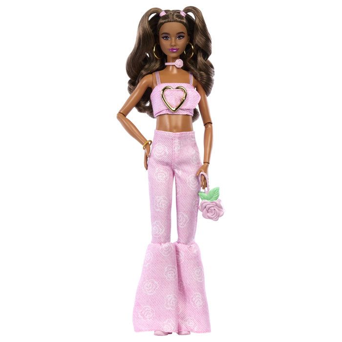 Poupée Barbie Deluxe Style – Haut Court en Jean et Pantalon Évasé, JJN72 - vue 6