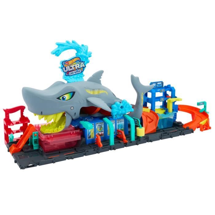 Hot Wheels Let’ Race Netflix City Station de Lavage Requin Coffret Piste de Course avec Voiture Color Reveal à ’échelle 164 Fonction de Changement de Couleur et Rangement HTN82 - vue 8
