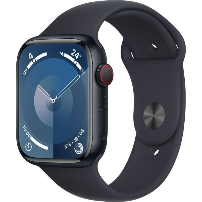 Apple Watch Series 9 GPS + Cellular - 45mm - Boîtier Midnight Aluminium - Bracelet Midnight Sport Ba