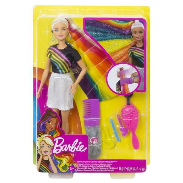 Barbie - Ultra Chevelure - Arc-en-ciel -Tête à coiffer de luxe, blonds
