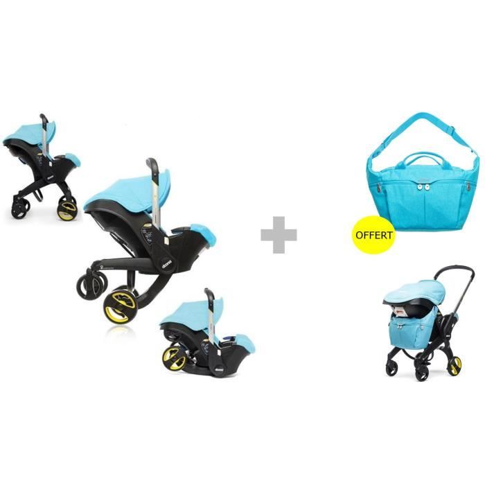 DOONA Siege Auto Poussette 2 en 1 Groupe 0 avec 1 Sac a Langer All Day Bag offert Turquoise Achat Vente pack voyage DOONA Siege Auto Pous Sac Turq Cdiscount