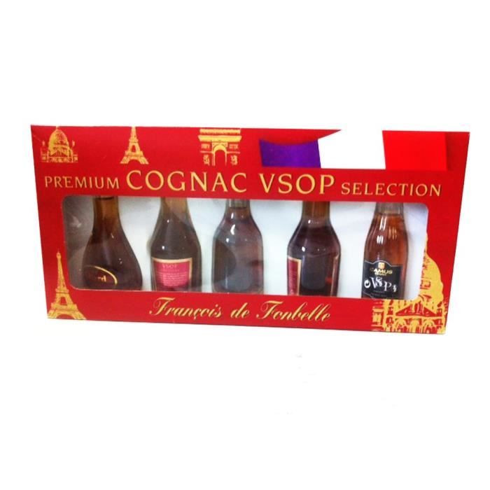 Coffret découverte Cognac 5 x 3cl - La cave Cdiscount