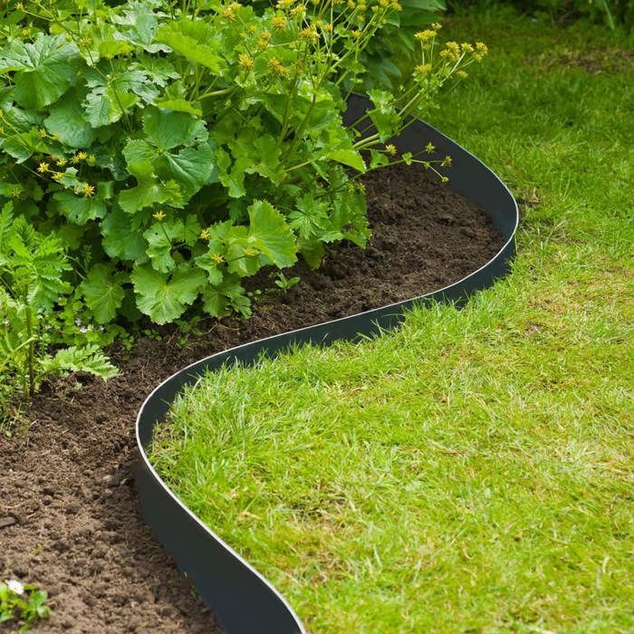 Bordure de jardin en PE noir - Nature - Bordure de jardin - 7,5cm x 10m - Épaisseur 3mm