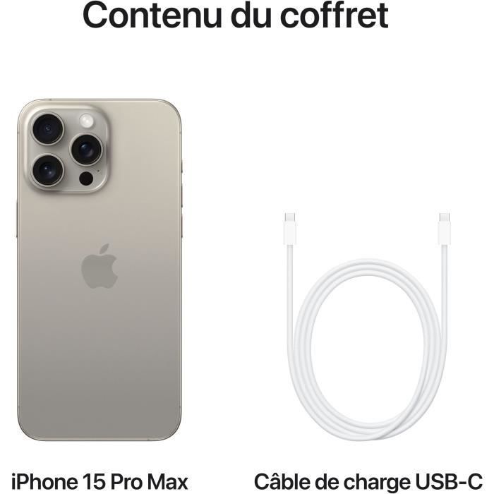IPhone 15 Pro Max 256GB Natural Titanium - Cdiscount Téléphonie