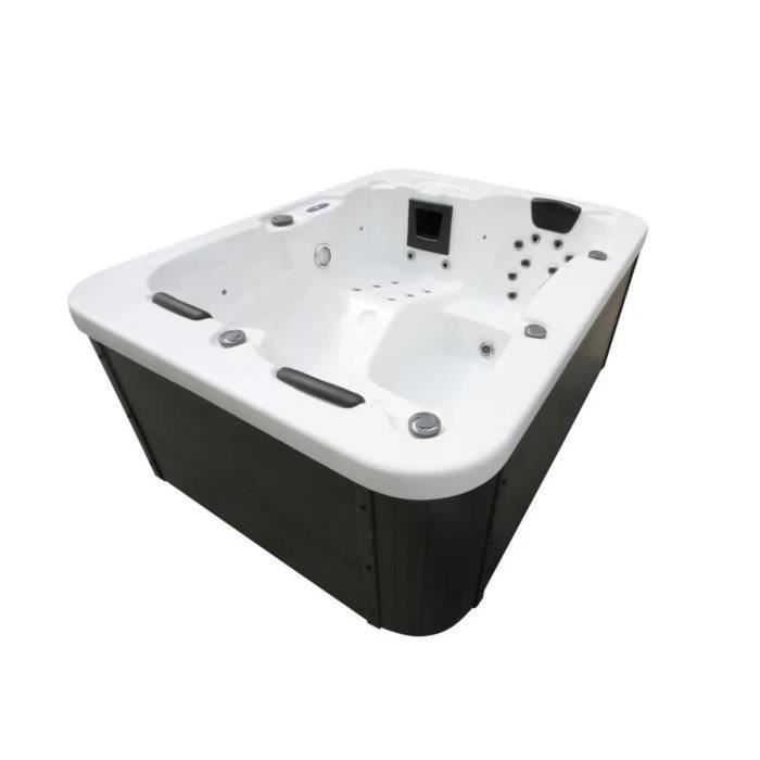 Spa Acrylique Massant 27 Jets Et A Led 3 Places Modele San Marino 210 X 160 X 79 Cm Blanc Cdiscount Jardin