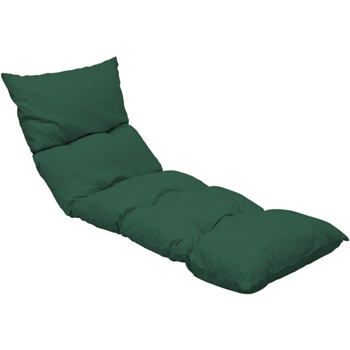 Coussin bain de soleil - JARDIN PRIVE - Flocons uni vert foncé - 118 x 78 x 54 cm