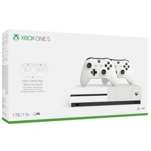 CONSOLE XBOX ONE Console Microsoft Xbox One S 1 To + 2 Manettes Blanc - Reconditionné - Excellent état