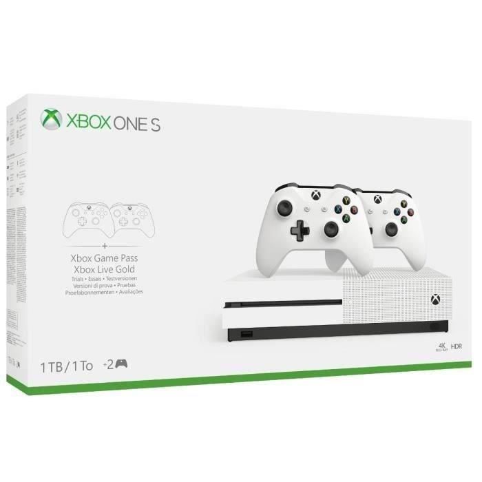 Console Microsoft Xbox One S 1 To + 2 Manettes Blanc - Reconditionné - Excellent état