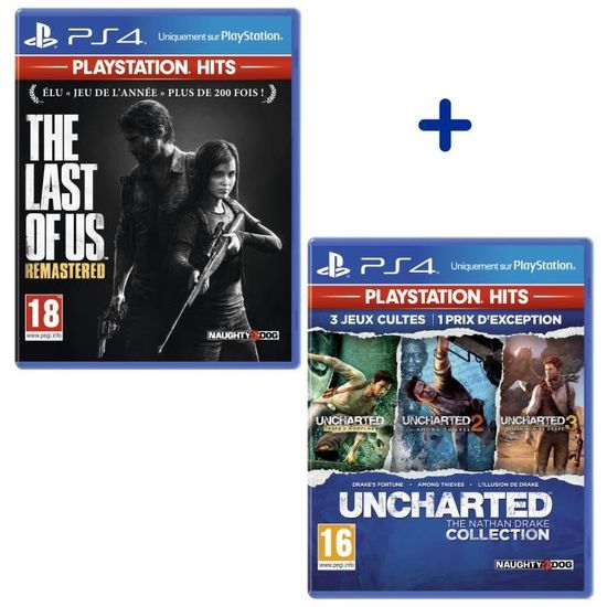 Pack 2 Jeux PS4 PlayStation Hits : The Last Of Us Remastered + Uncharted The Nathan Drake Collection