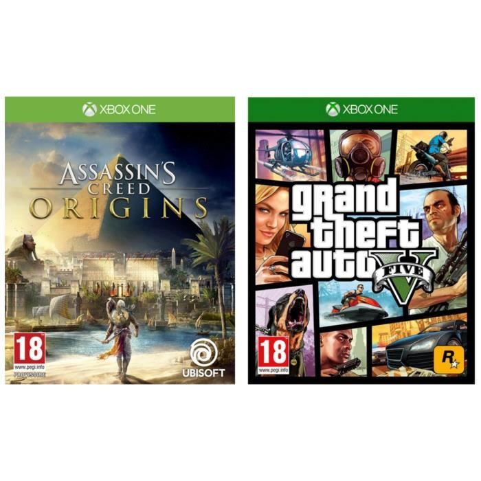Pack de 2 jeux Xbox One  Assassin's Creed Origins + GTA V  Avis