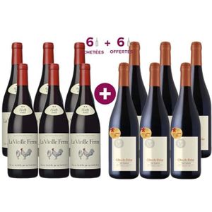 VIN ROUGE 6 La Vieille Ferme 2022 Ventoux ACHETEES + Les Larcins 2022 Côtes du Rhône OFFERTES - Vin rouge de la Vallée du Rhône