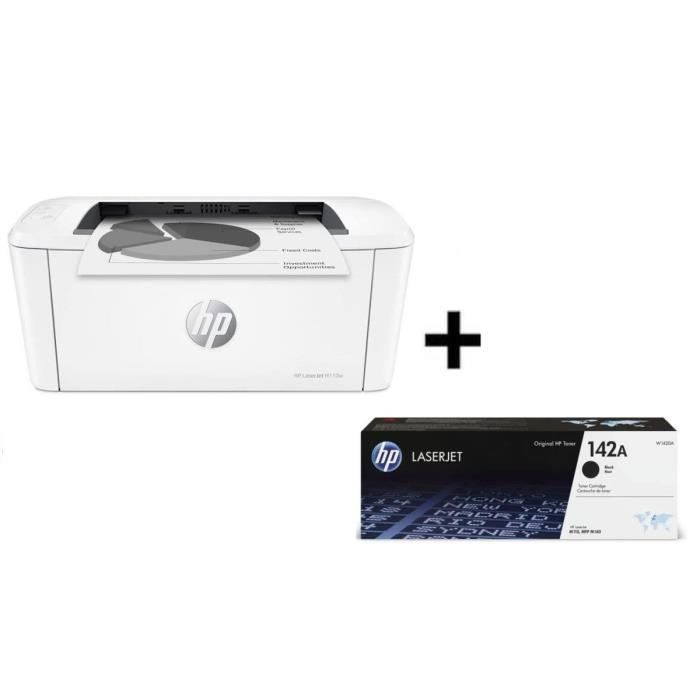 HP LaserJet M110w Imprimante monofonction Laser noir et blanc + Cartouche Toner Authentique Noir W14