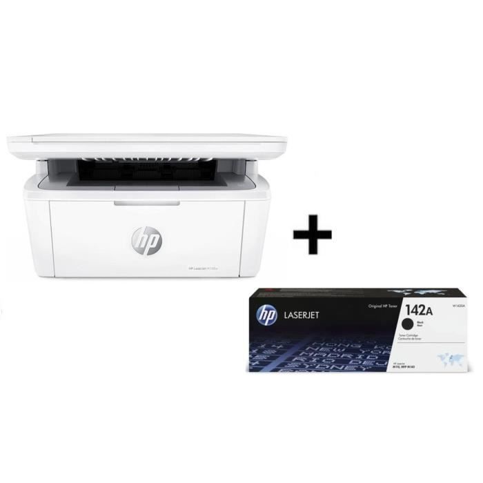 HP LaserJet M140w Imprimante multifonction Laser noir et blanc + Cartouche Toner Authentique Noir W1