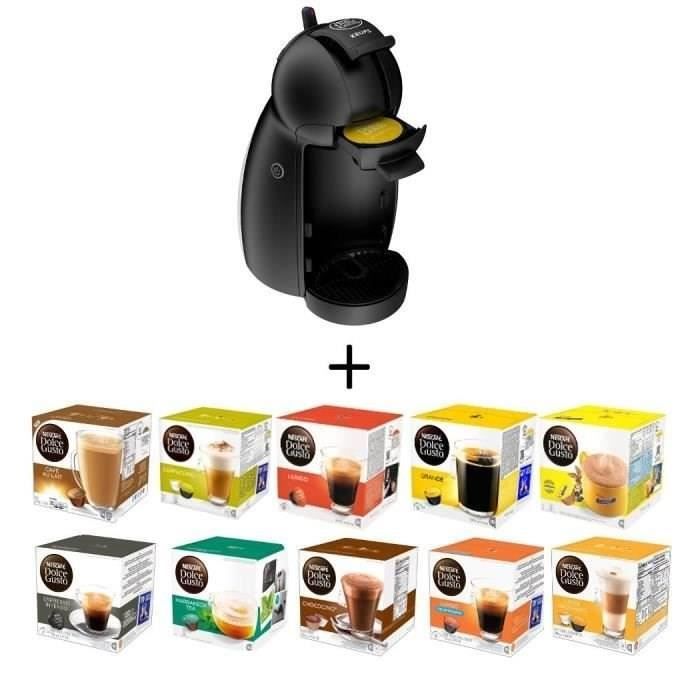 KRUPS NESCAFE DOLCE GUSTO Piccolo KP1000 - Noir + Pack découverte 10  Paquets - Cdiscount Electroménager