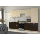 WILTEC CHAMONIX Cuisine complète 300cm 8 éléments - Décor chêne clair - L300 x P52 x H82 cm - Plan de travail non inclus