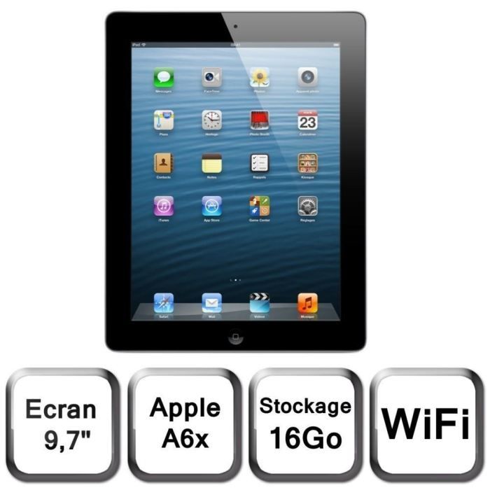 Apple iPad avec écran Retina Wi-Fi 16 Go Noir