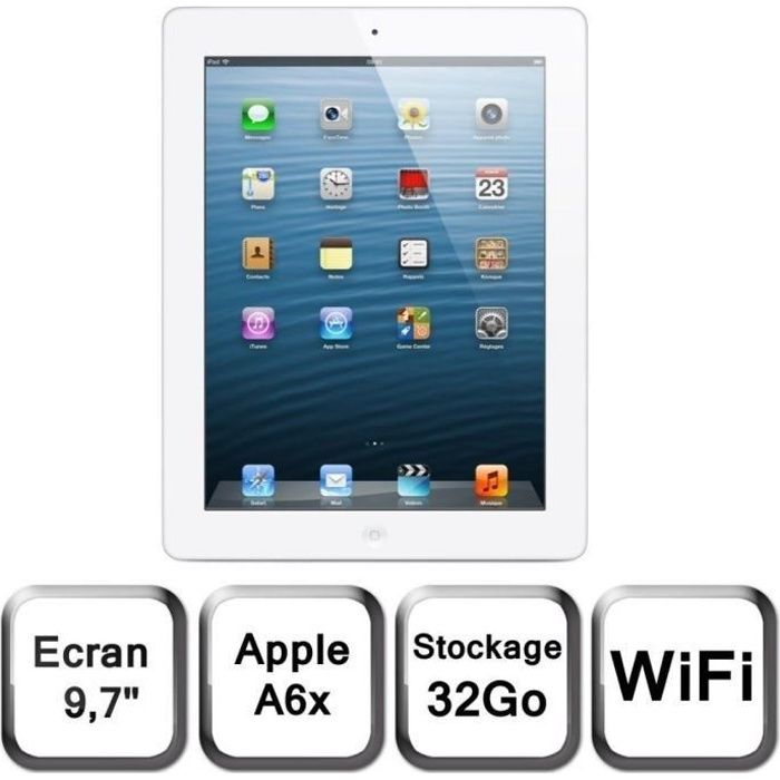 Apple iPad écran Retina Wi-Fi 32Go Blanc