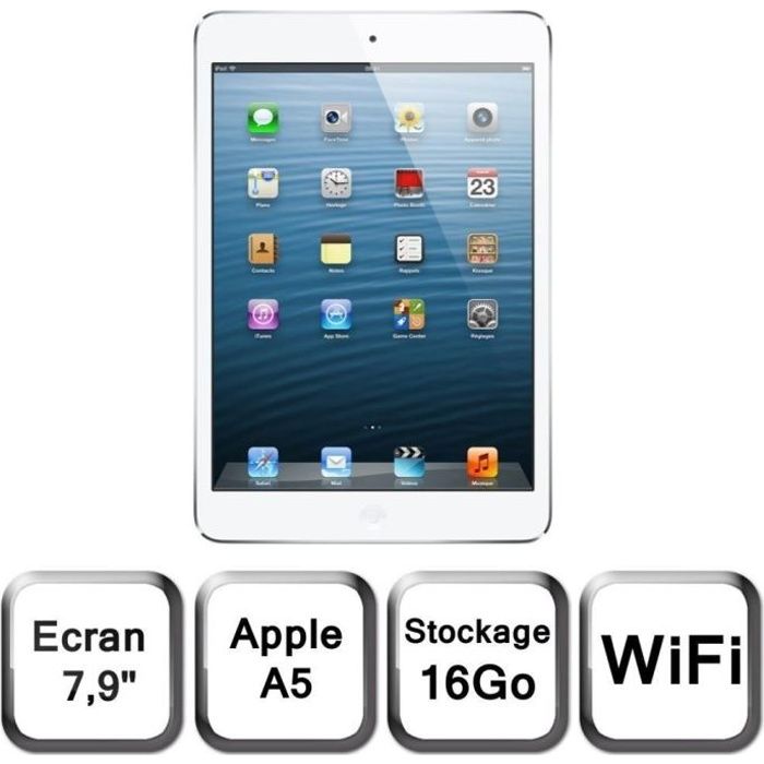 Apple iPad mini Wi-Fi 16 Go blanc & argent