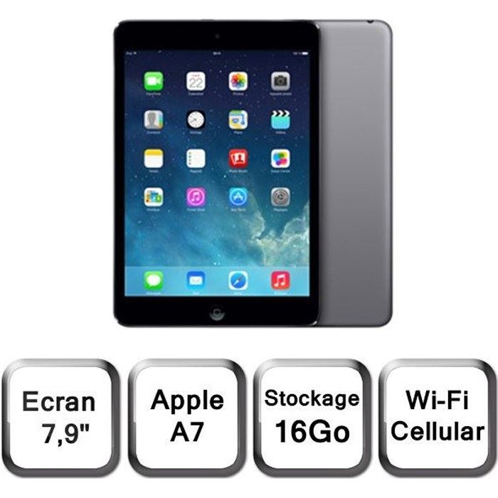Apple iPad Mini 2 Wi-Fi Cellular 16Go Gris Sidéral