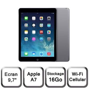 TABLETTE TACTILE iPad Air Cellular Wi-Fi Gris sidéral 16Go (MD791NF