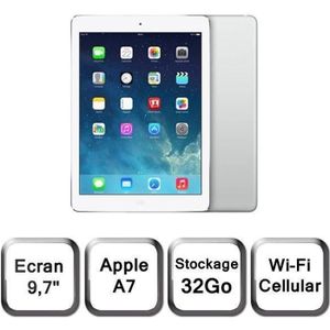 TABLETTE TACTILE iPad Air Cellular Wi-Fi Argent 32Go (MD795NF/B)