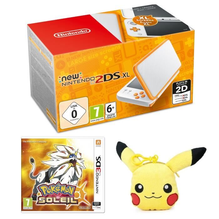 New Nintendo 2ds Xl Blanche Et Orange Pokémon Soleil Jeu