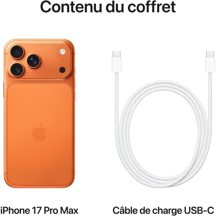【即時発送】iPhone17 ProMax 2TB Cosmic Orange APPLE iPhone 17 Pro Max 2TB Cosmic Orange - Cdiscount Téléphonie