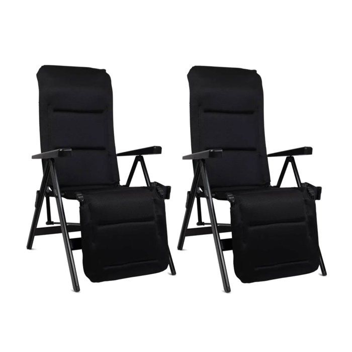 Lot de 2 chaises longues - DOMETIC - Gardina Lounger - Noir - Inclinable Lot de 2 chaises longues - DOMETIC - Gardina Lounger - Noir - Inclinable
