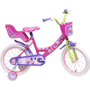 VÉLO ENFANT Vélo Enfant MINNIE 16'' - Cadre Acier Rose - Stabilisateurs - Freins Caliper - Licence Minnie