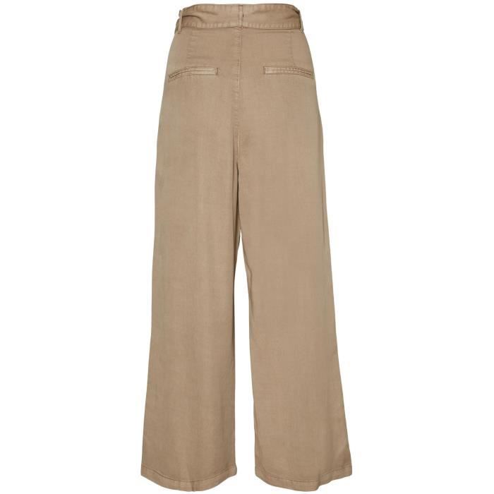 VERO MODA Pantalon Taille Haute Beige Femme Beige Cdiscount Pr t
