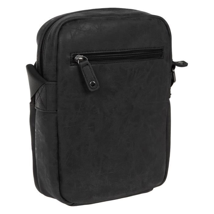 KINSTON Sacoche Noir Homme 19x10x26 cm Noir Cdiscount Bagagerie Maroquinerie