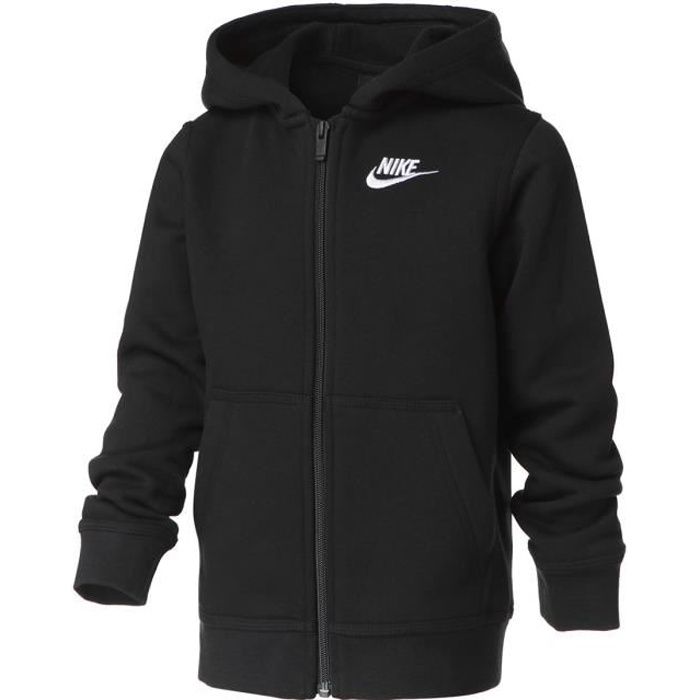 NIKE Sweat à capuche zippé Nsw Hoodie FZ Club - Garçon - Noir