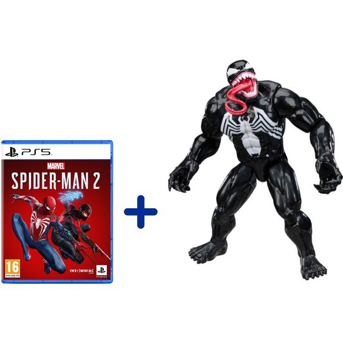 Pack Marvels Spider-Man 2 Jeu PS5 + Figurine Venom 30 cm Deluxe