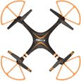Drone PNJ URANOS avec caméra amovible et radio-commande avec support smartphone - Noir et Orange-0