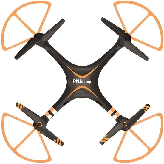 Drone PNJ URANOS avec caméra amovible et radio-commande avec support smartphone - Noir et Orange