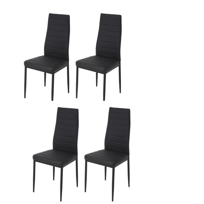 Lot de 4 chaises Gao Simili P.U. Noir