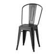 Lot de 4 chaises en métal noir - L 44 x P 45 x H 85 cm - DARA-4