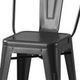 Lot de 4 chaises en métal noir - L 44 x P 45 x H 85 cm - DARA-7