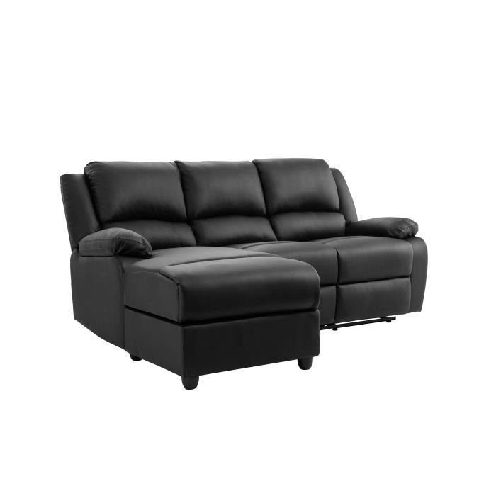 Relax Canape De Relaxation D Angle Gauche 3 Places Simili Noir