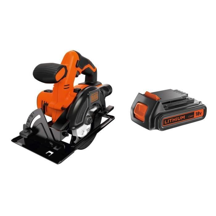 BLACK & DECKER Scie circulaire sans fil BDCCS18N-XJ - 140 mm - 18 V + Batterie offerte