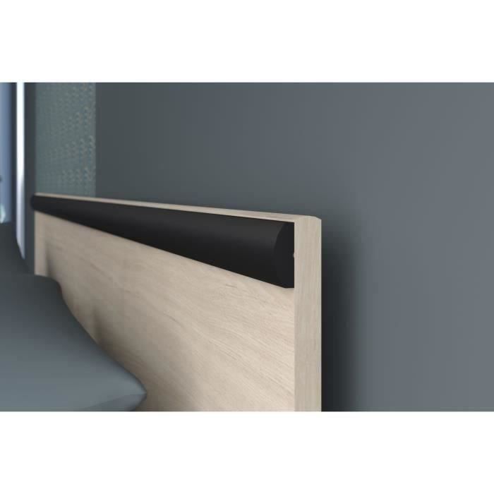 Chambre Complète Adulte Parisot Zodiac Indus | Lit 140x190cm, Armoire, Chevets | Chêne Et Noir