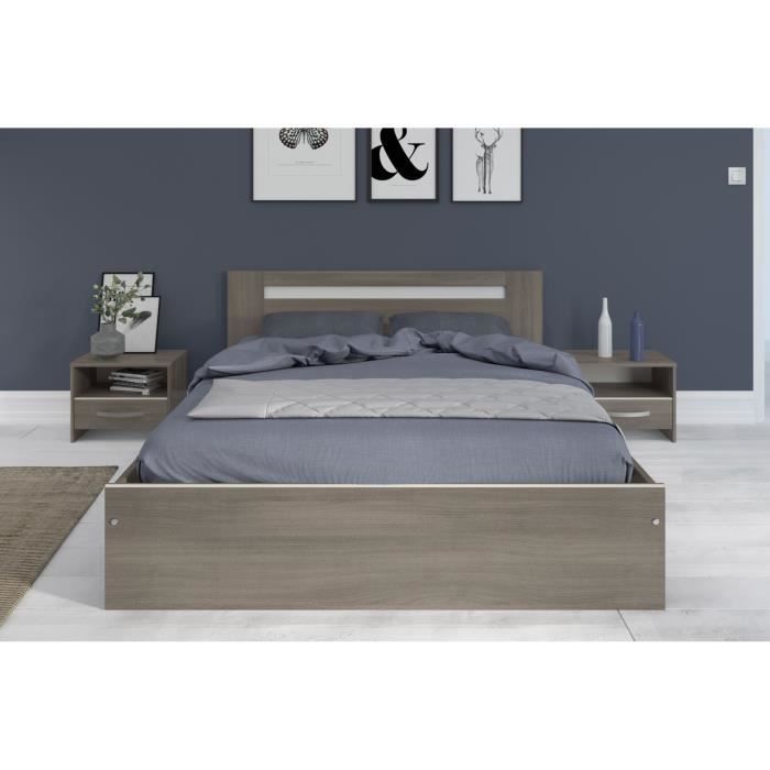 Lit 140x190 sans sommier ni matelas Cdiscount