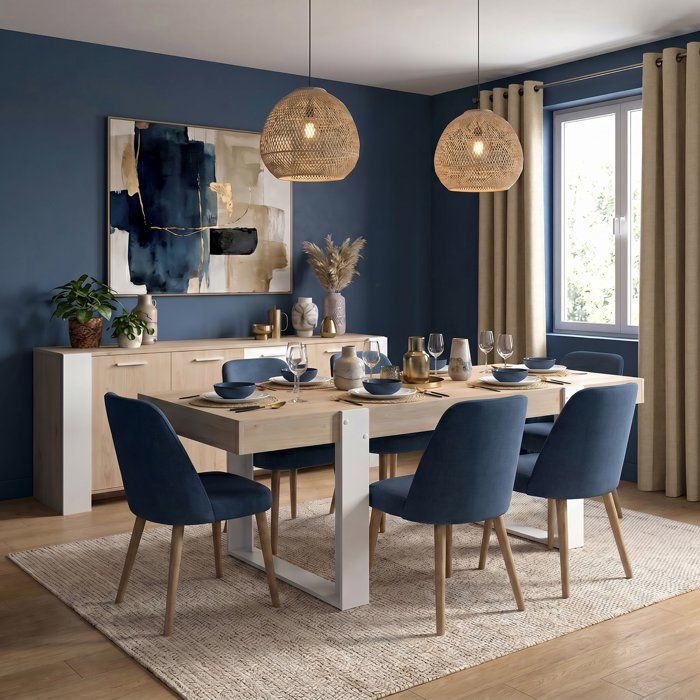 Ensemble enfilade + table LOFT - PARISOT - Chêne et blanc- 3 portes - 8 personnes